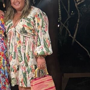 H&M Floral Print Dress with Puff Sleeves